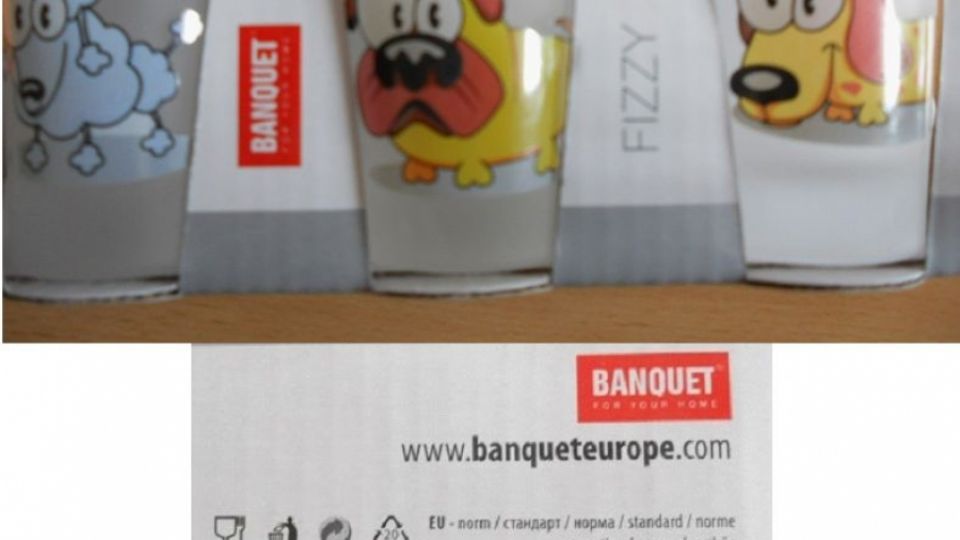 3dílná sada skleněných odlivek, 50 ml, FIZZY DOGS, zn. BANQUET FOR YOUR HOME