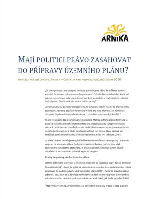 Mají politici zasahovat do přípravy územního plánu?