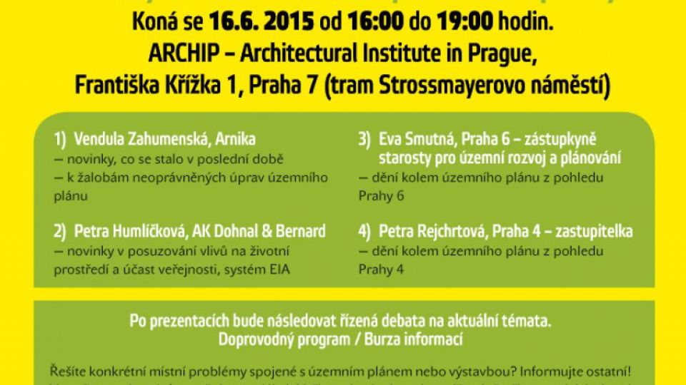 Seminář &quot;Pražský územní plán - Co je nového 2015&quot;