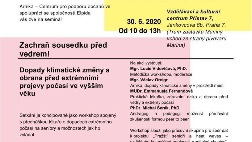 Seminář: Zachraň sousedku před vedrem!