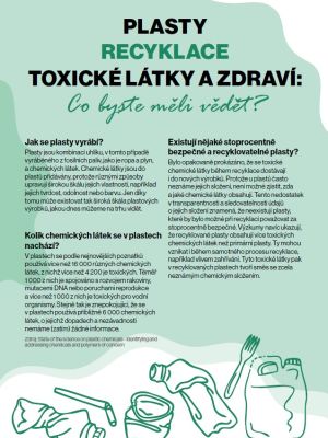 Factsheet Plasty, recyklace, toxické látky a zdraví