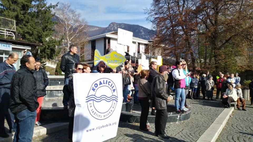 Kruščica residents against ‘illegal HPPs’ gathered for a quiet protest in Travnik