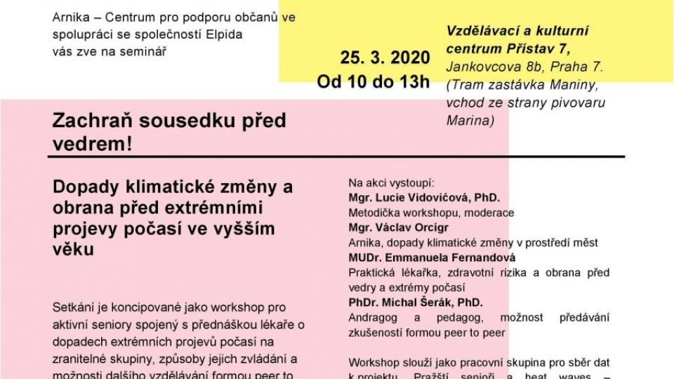 Seminář: Zachraň sousedku před vedrem